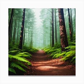 Ferns In The Forest Canvas Print