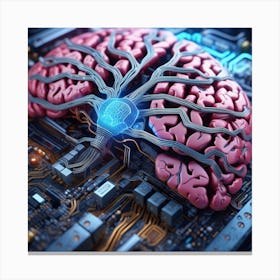Brain On A Circuit Board 87 Canvas Print
