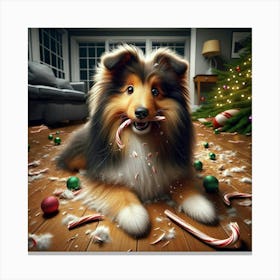 Sheltie Christmas Canvas Print