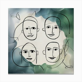 Four Faces 1 Canvas Print