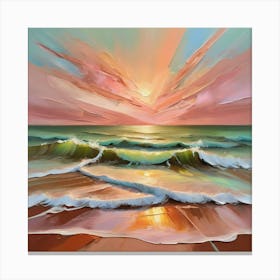 Abstract Oil Painting Capturing The Dynamic Interplay Of Earthy Hues Canvas Print