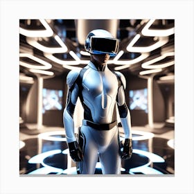 Futuristic Man In Futuristic Suit 21 Canvas Print