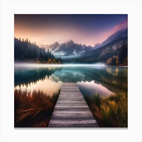 Pier In The Mist Canvas Print