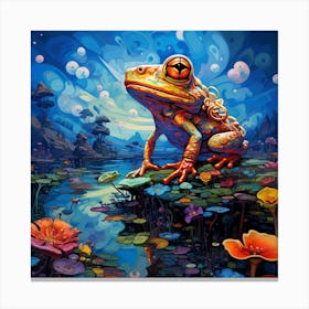 Frog In The Pond Canvas Print