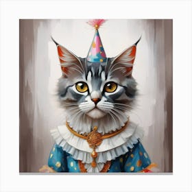 Clown Cat Canvas Print