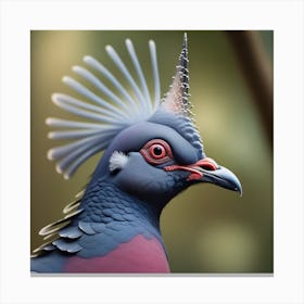 National Geographic Realistic Illustration Victoria Crowned Pigeon Goura Victoria Close Up 0 1 Canvas Print