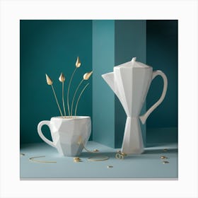 Coffee Pot And Cup Canvas Print
