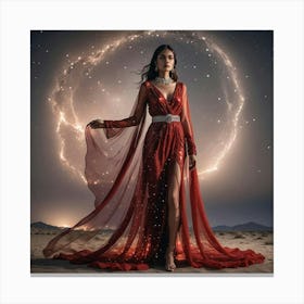 FUTURISTIC FEMALE FASHION RED Canvas Print