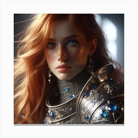 Girl In Armor Canvas Print