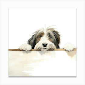 Dog On A Sign Canvas Print