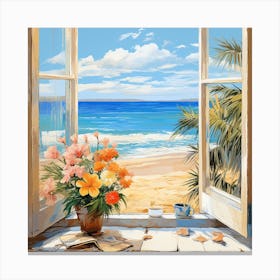 Open Window On The Beach 1 Canvas Print