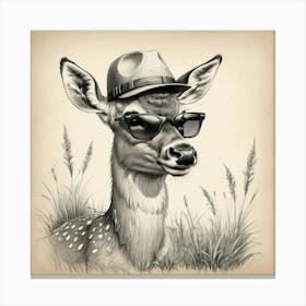 Deer In Sunglasses 4 Canvas Print