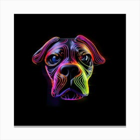 Neon Dog Head 6 Canvas Print