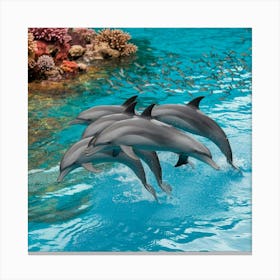 Playful Dolphins Canvas Print