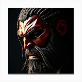 Portrait Of A Red Fantasy Warrior Canvas Print