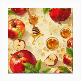 Rosh Hashanah Banner Texture With Apples And Hon 1718402752 2 Canvas Print