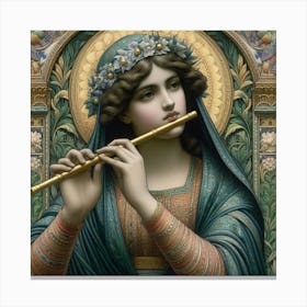 Virgin And The Flute Canvas Print