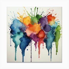 Default Water Color Brush Splash 2 Canvas Print