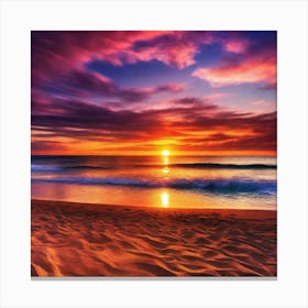 Sunset On The Beach 321 Canvas Print