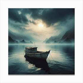 Boat On The Lake 2 Canvas Print