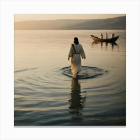 Jesus Walking In The Water 19 Canvas Print