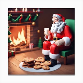 Santa Claus With Cookies 10 Canvas Print