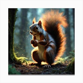 Red Squirrel In The Forest 14 Canvas Print