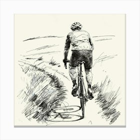 Drawing Of A Cyclist Canvas Print