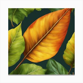 Autumn Leaves Seamless Pattern 5 Canvas Print
