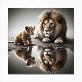 Lion And Cub Canvas Print