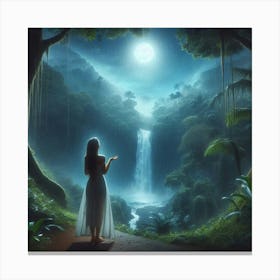 Girl In The Forest Canvas Print