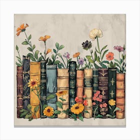 Illustration Book Flower Canvas Print