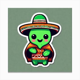 Turtle In A Sombrero Canvas Print