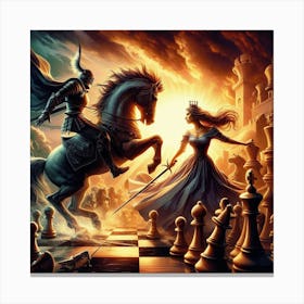 Chess Knights22 Canvas Print