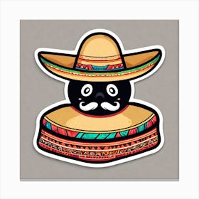 Black Mexican Hat Canvas Print
