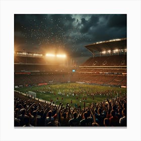 Soccer Stadium At Night Canvas Print