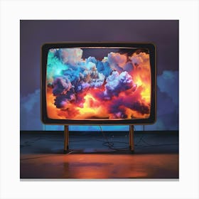 Tv With Clouds Canvas Print