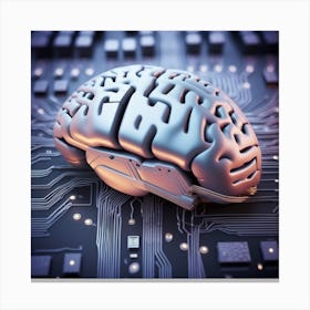 Brain On Circuit Board 12 Canvas Print