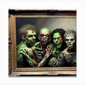 A zombie family Canvas Print