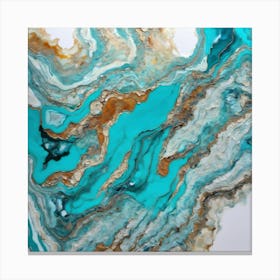 Turquoise Marble Painting Canvas Print