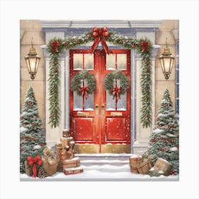 Christmas Door 2 Canvas Print