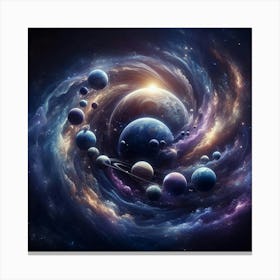 Nebula With Planets Canvas Print