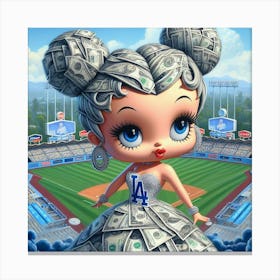 LA Dodger Money Doll Canvas Print