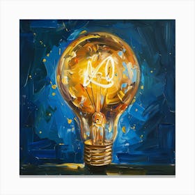 Light Bulb Oil Painting Canvas Print