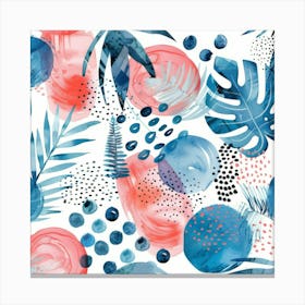 Watercolor Tropical Pattern 2 Canvas Print