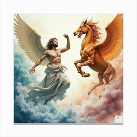 Watercolor The Divine And Mythical Scenes Of Greek Mythology Brought To Life In Rich, Vivid Detail 1 Canvas Print