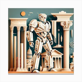 Robot In The City Canvas Print