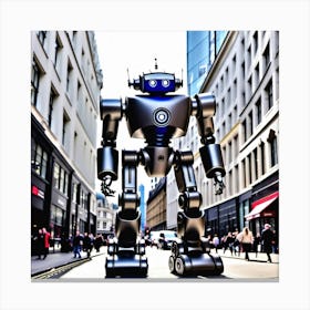Robot In The City 24 Canvas Print