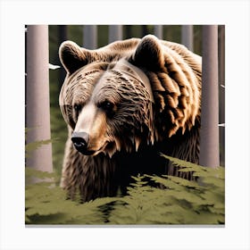 Grizzly Bear In The Forest 9 Canvas Print