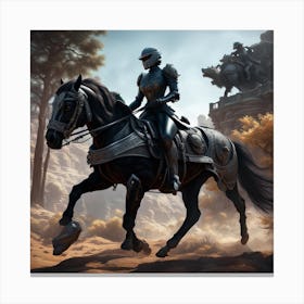 Knight On A Horse Canvas Print